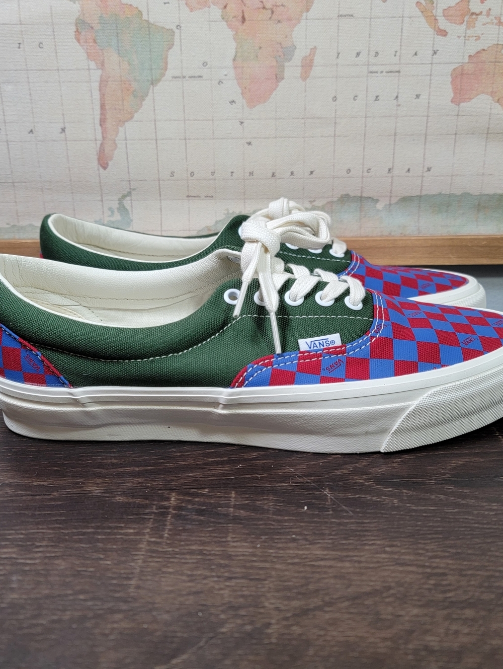 BRAND NEW Vans Sk8-Low Checkerboard Green/ Red/ Blue Men's Size 11.0